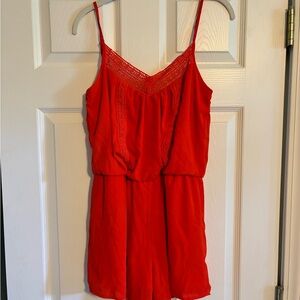 Orange Romper with Lace